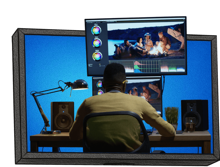 Loky Media creative team designing a digital ad for LED billboard screens